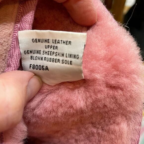 UGG Australia Classic‎ Short 5825 Leather Sheepskin Lined Winter Boots Pink 8 - Picture 9 of 11